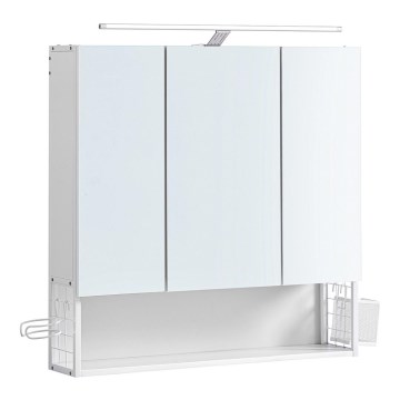 LED огледален шкаф за баня SKY 70x70x16 см 230V бял