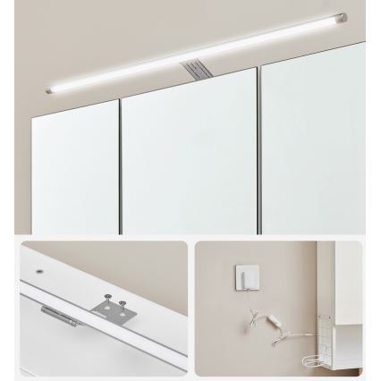 LED огледален шкаф за баня SKY 70x70x16 см 230V бял
