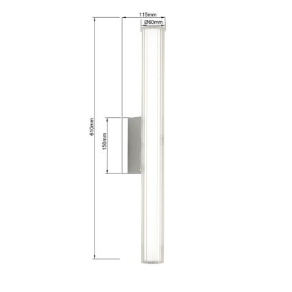 LED огледално осветление за баня LINEA LED/12W/230V 3000/4000/6000K IP44 61 cm матов хром