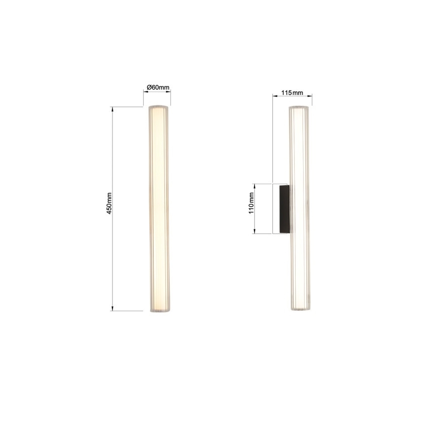 LED осветление за огледало за баня LINEA LED/8W/230V 3000/4000/6000K IP44 45 cm черно