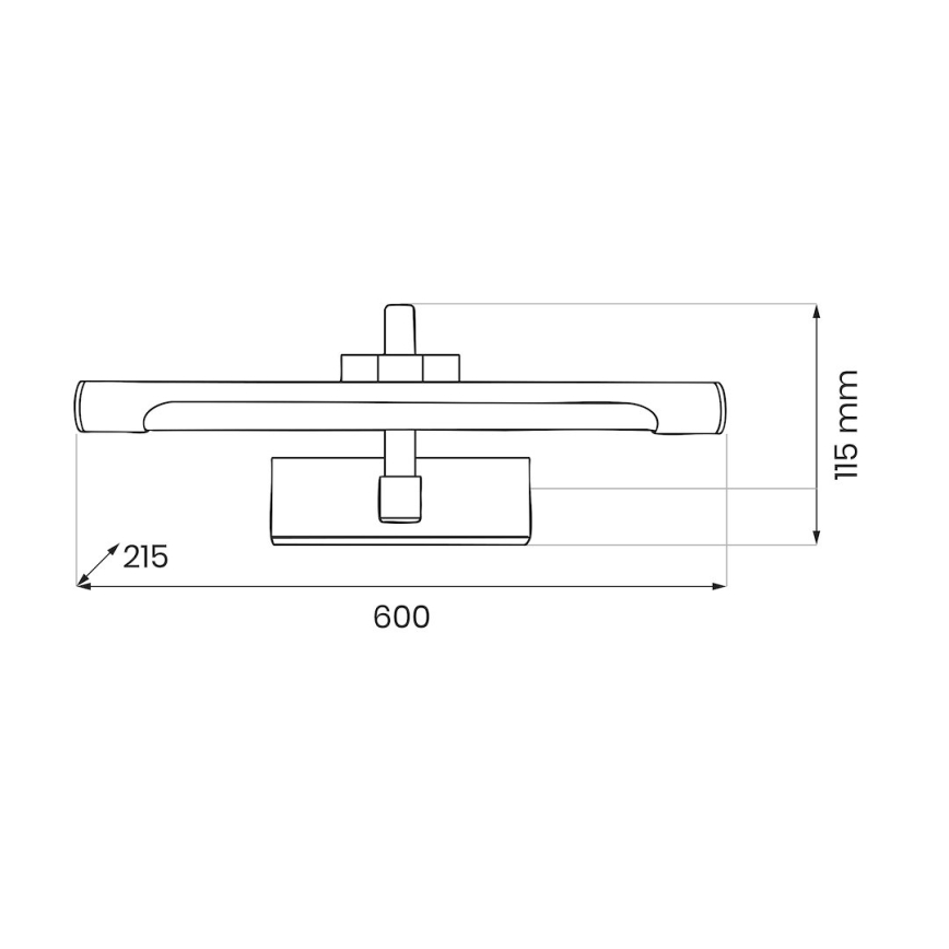 LED огледално осветление за баня VINCI LED/15W/230V 60 cm IP44 черно