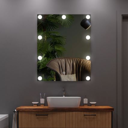 LED огледало с осветление 9xLED/1W/230V 3000/4000/6000K 50x40 см IP44