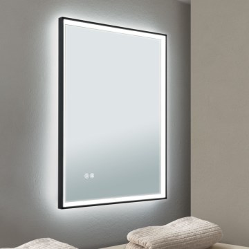 LED Огледало за баня с подгряване и подсветка за стена FRAME LED/48W/230V 3000/4000/6000K 60x45 см IP44
