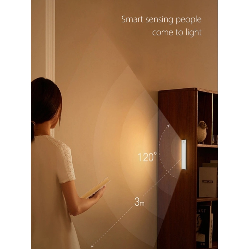 LED осветително тяло за шкаф CABINET-4 с PIR сензор LED/1,5W/230V 1100mAh 4000K