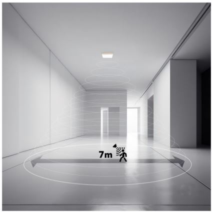 LED баня осветително тяло с датчик за движение и здрач NIVERA LED/12W/230V IP54 3000/4000/6000K 22,5x22,5 см бяло + дистанционно управление