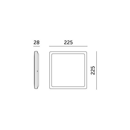 LED баня осветително тяло с датчик за движение и здрач NIVERA LED/12W/230V IP54 3000/4000/6000K 22,5x22,5 см бяло + дистанционно управление