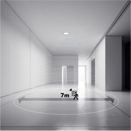 LED Баня осветително тяло с датчик за движение и здрач NIVERA LED/12W/230V IP54 3000/4000/6000K Ø 22,5 см черно + дистанционно управление