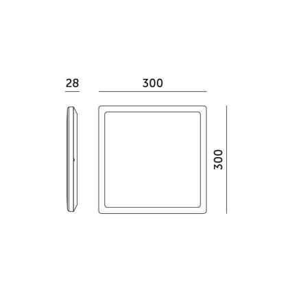 LED баня осветително тяло с датчик за движение и здрач NIVERA LED/18W/230V IP54 3000/4000/6000K 30x30 см бяло + дистанционно управление