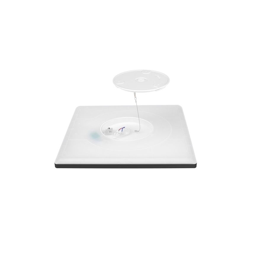 LED Баня осветително тяло с датчик за движение и здрач NIVERA LED/18W/230V IP54 3000/4000/6000K 30x30 см черно + дистанционно управление