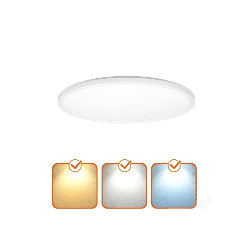 LED Баня осветително тяло с датчик за движение и здрач NIVERA LED/24W/230V IP54 3000/4000/6000K Ø 30 см бяло + дистанционно управление