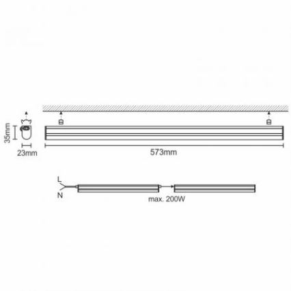 LED осветително тяло за под шкаф LED/9W/230V 4000K