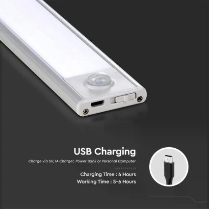 LED осветително тяло за под сензор LED/1,5W/5V 1500 mAh 4000K