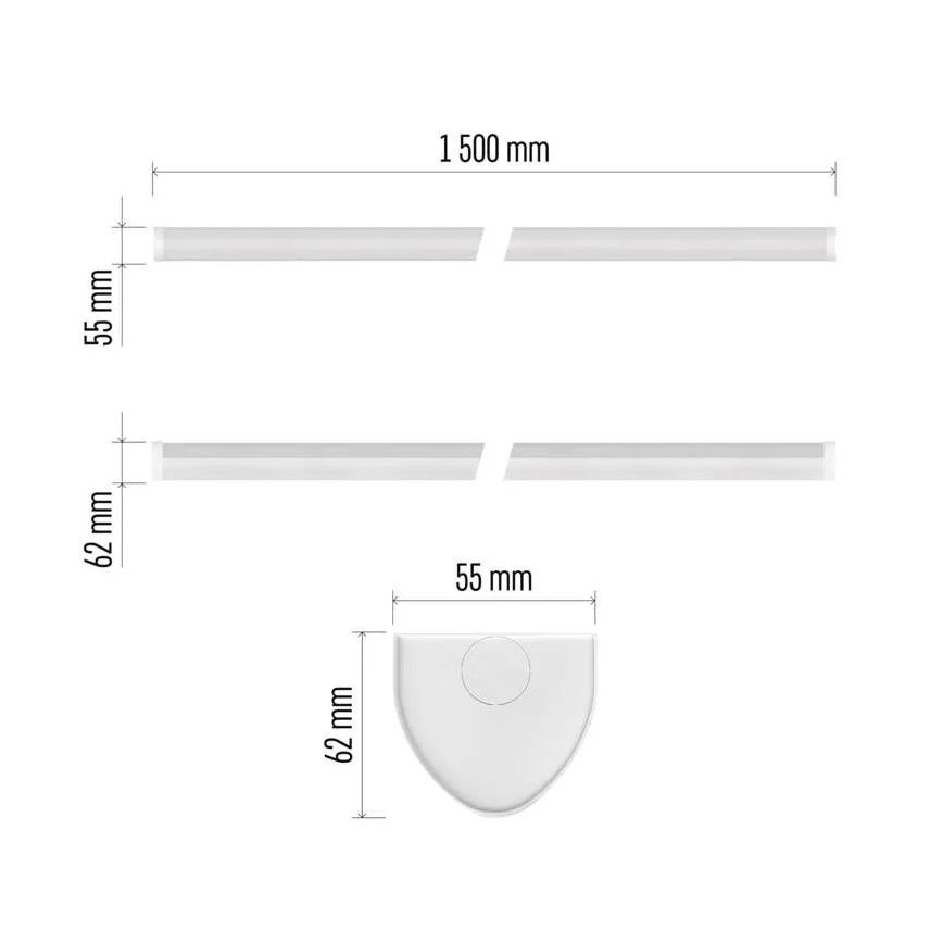 LED осветително тяло за монтаж под шкаф LED/60W/230V 4000K 150 cm