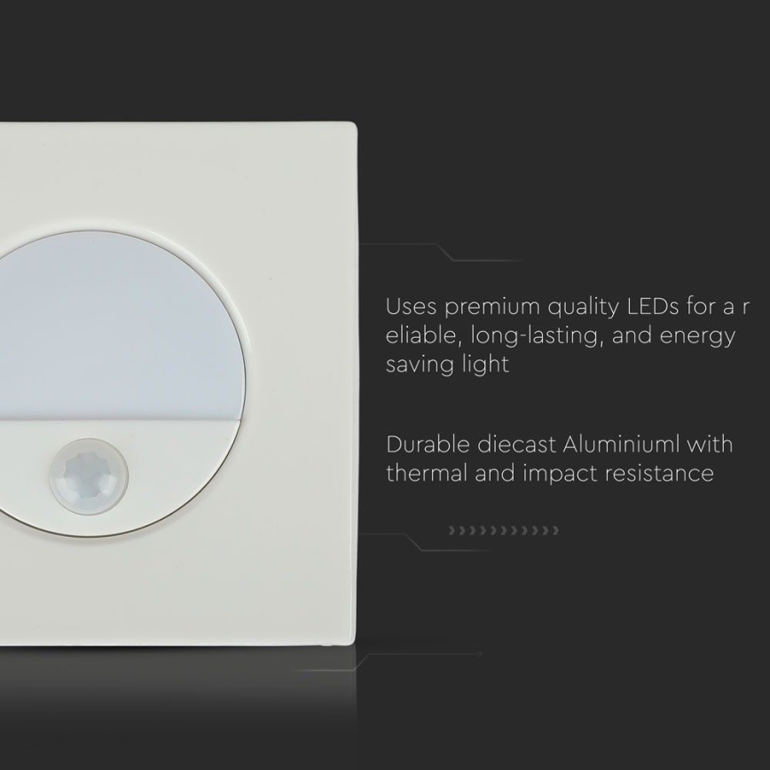 LED осветително тяло за стълби с сензор за движение LED/3W/230V 4000K бяло