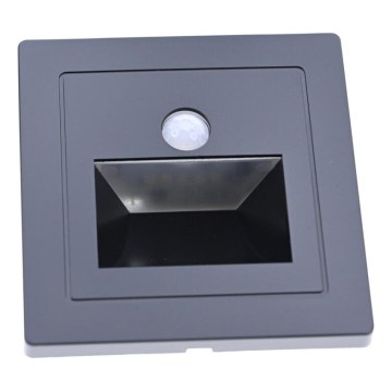 LED осветително тяло за стълби със сензор за движение и сумрак LED/3W/230V 6000K черно
