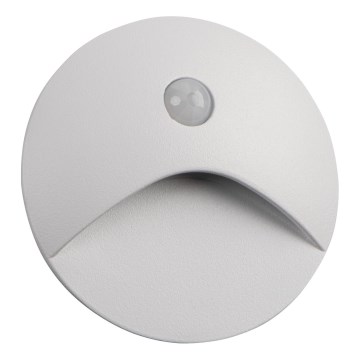 LED осветително тяло за стълбище със сензор за движение и сумрак EXIN LED/2,5W/230V 3000K IP65, бяло, кръгло