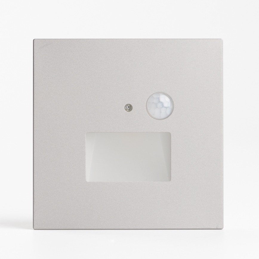 LED осветително тяло за стълби със сензор за движение и сумрак LED/1,5W/230V 3000/4000/6000K сиво