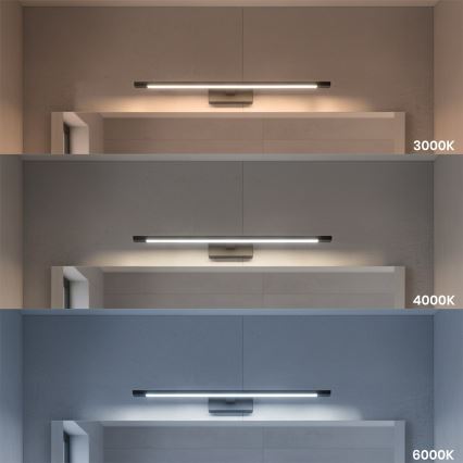 LED осветление за огледало за баня KLIMT LED/12W/230V 3000/4000/6000K 60 cm IP44 черно