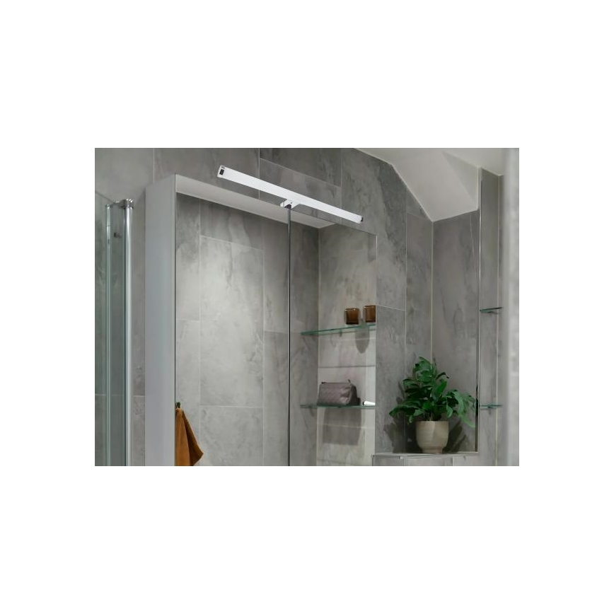 LED осветление за огледало в банята, 12W/230V, 59,5 cm, IP44, полирано хромирано покритие