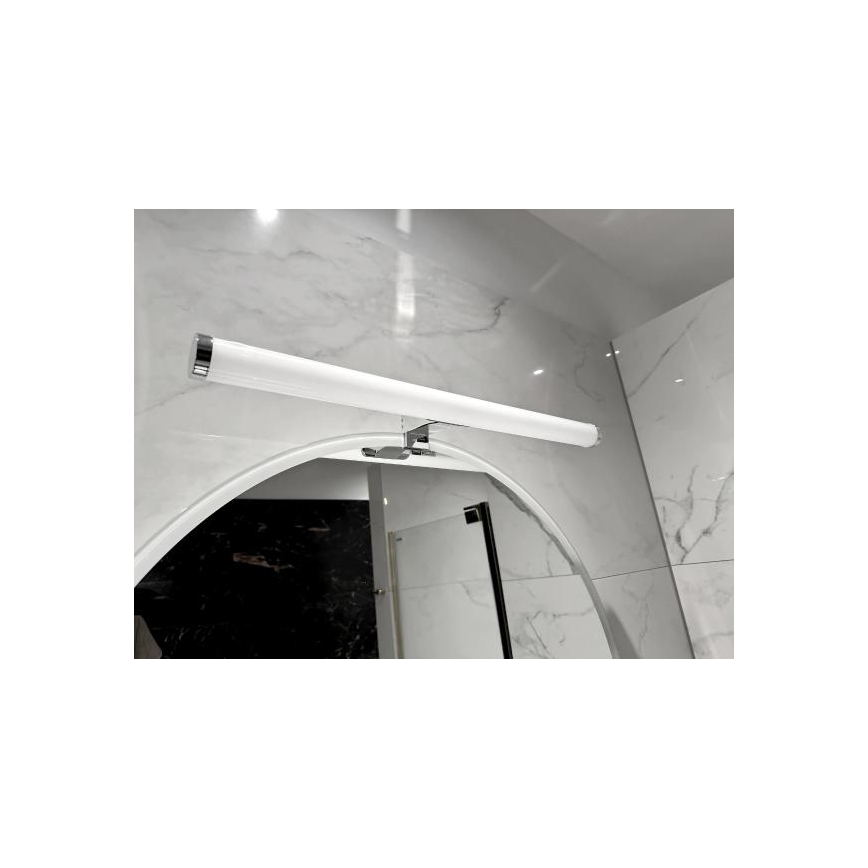 LED осветление за огледало в банята, 12W/230V, 59,5 cm, IP44, полирано хромирано покритие