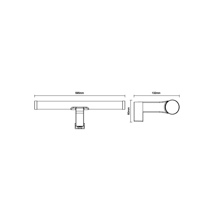 LED осветление за огледало в банята, 12W/230V, 59,5 cm, IP44, полирано хромирано покритие