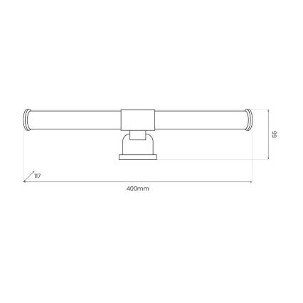 LED осветление за огледало за баня 2 в 1 APA LED/6W/230V 40 cm IP44 черно