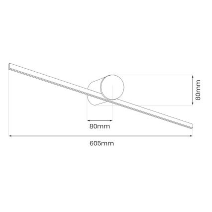 LED осветление за огледало за баня ARTIST LED/9W/230V 60 cm IP44 черно