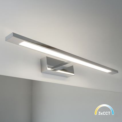 KLIMT LED огледално осветление за баня, 12W/230V, 3000/4000/6000K, 60 cm, IP44, лъскав хром