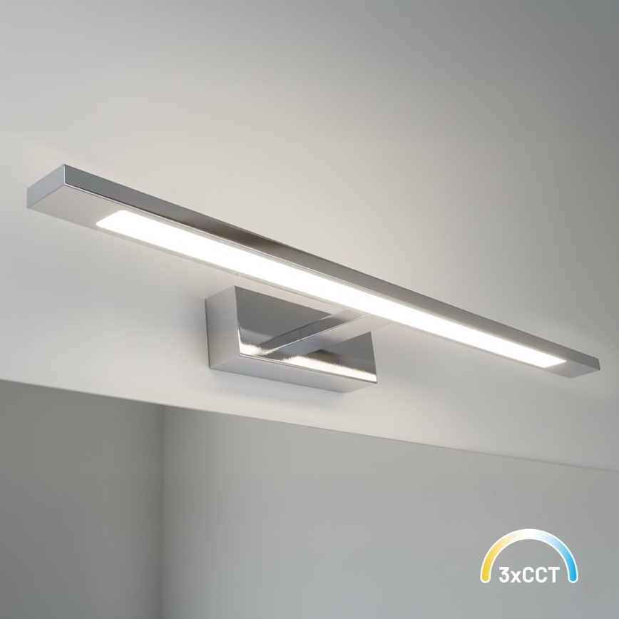 KLIMT LED огледално осветление за баня, 12W/230V, 3000/4000/6000K, 60 cm, IP44, лъскав хром