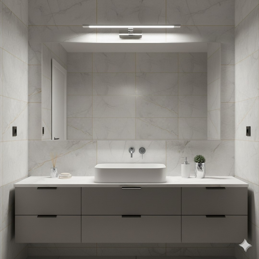 KLIMT LED огледално осветление за баня, 12W/230V, 3000/4000/6000K, 60 cm, IP44, лъскав хром