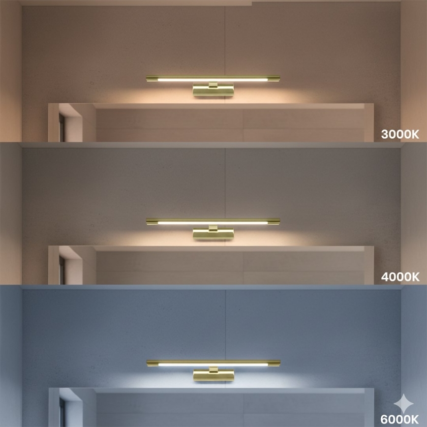 LED осветително тяло за огледало KLIMT LED/8W/230V 3000/4000/6000K 40 cm IP44 златно