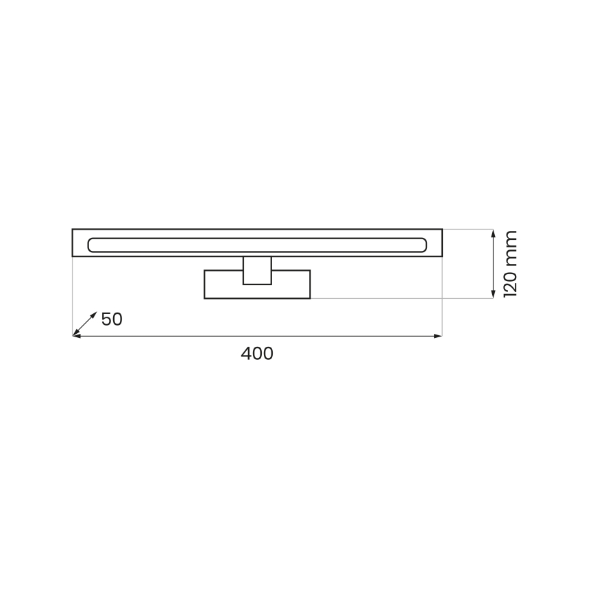 LED огледално осветление за баня KLIMT LED/8W/230V 3000/4000/6000K 40 cm IP44 черно
