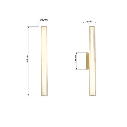 LED осветление за огледало за баня LINEA LED/8W/230V 3000/4000/6000K IP44 45 cm златно