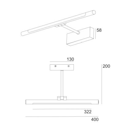 LED осветление за огледало за баня MIRROR LED/6W/230V 4000K IP44 40 см черно