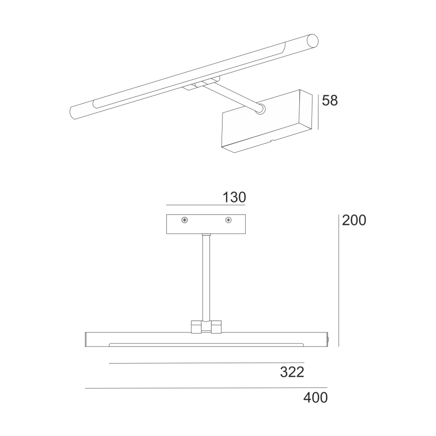 LED осветление за огледало за баня MIRROR LED/6W/230V 4000K IP44 40 см черно