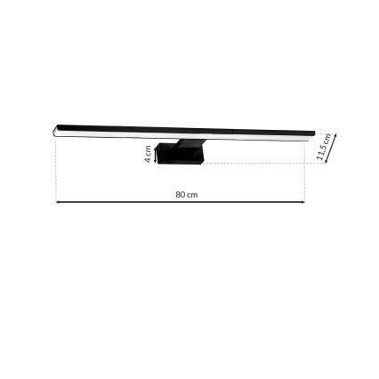 LED осветление за огледало за баня SHINE BLACK LED/15W/230V 80 cm IP44 черно