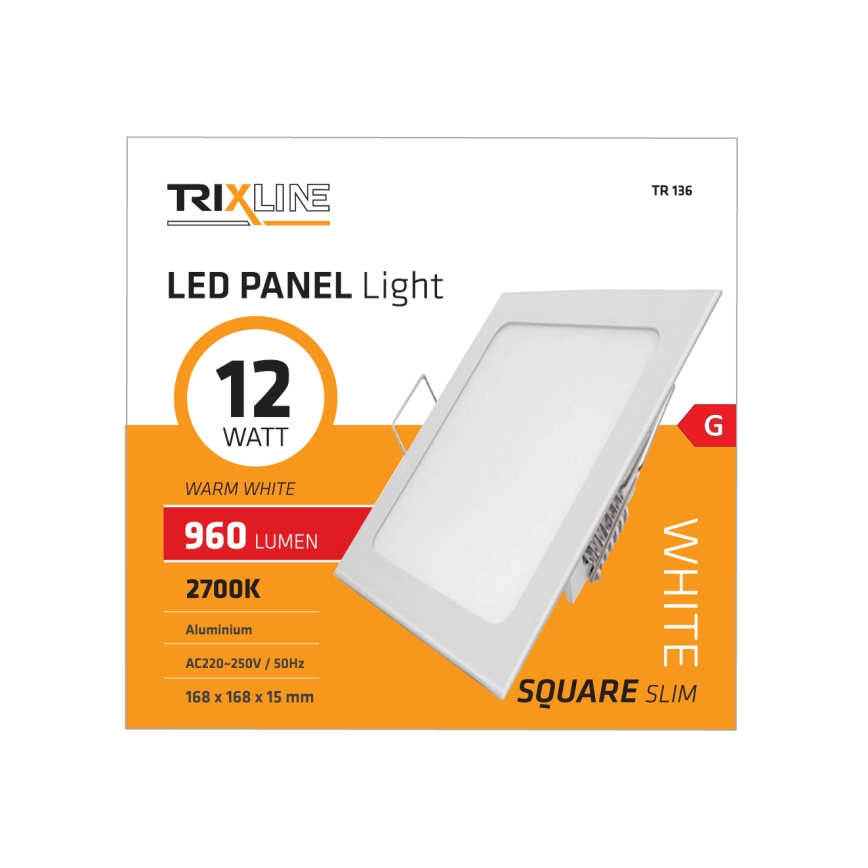 LED Осветление за окачен таван SQUARE LED/12W/230V 2700K