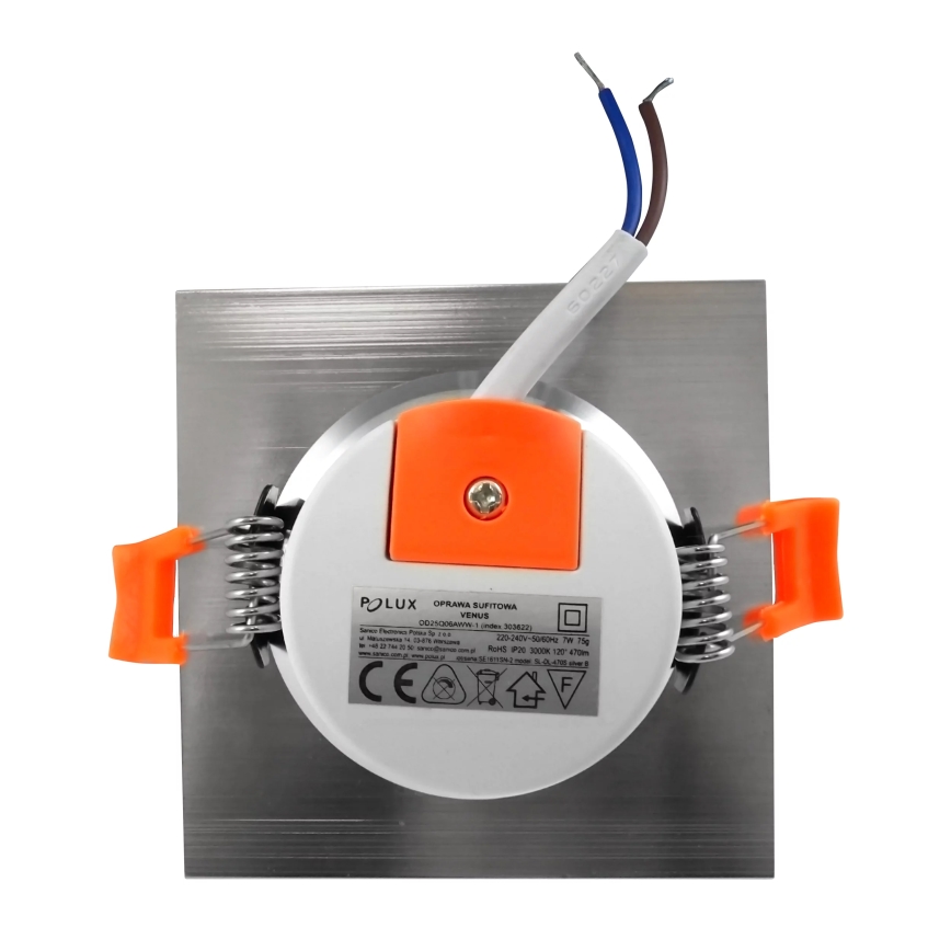 LED Осветление за окачен таван VENUS LED/7W/230V сребърна квадрат