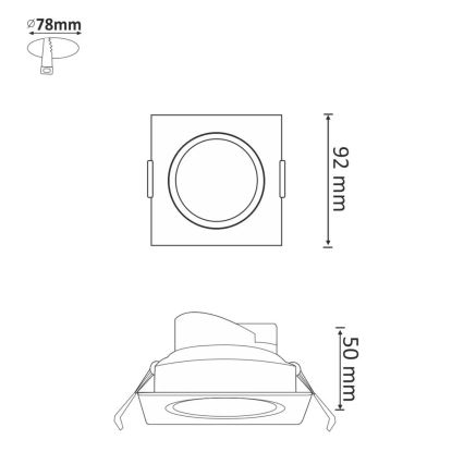 LED Осветление за окачен таван VENUS LED/7W/230V сребърна квадрат