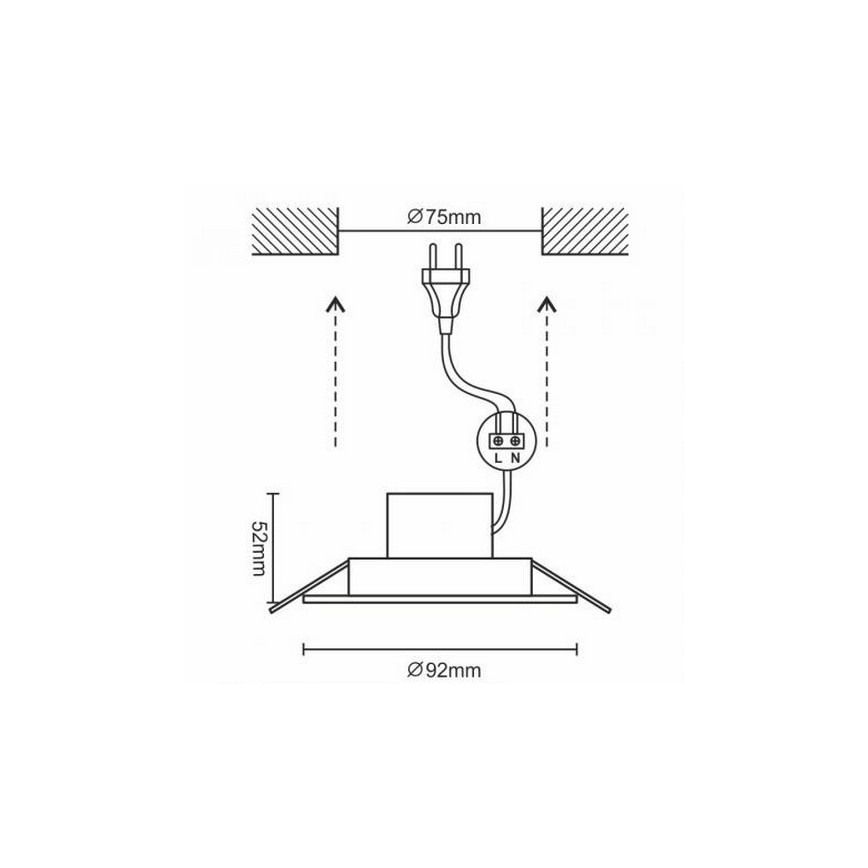 LED Осветление за таван за баня LED / 7W / 230V 4000K бяло IP44