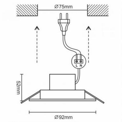 LED осветление за таван за баня LED / 7W / 230V 4000K сребро IP44