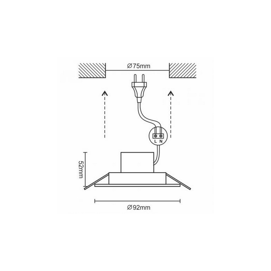 LED осветление за таван за баня LED / 7W / 230V 4000K сребро IP44