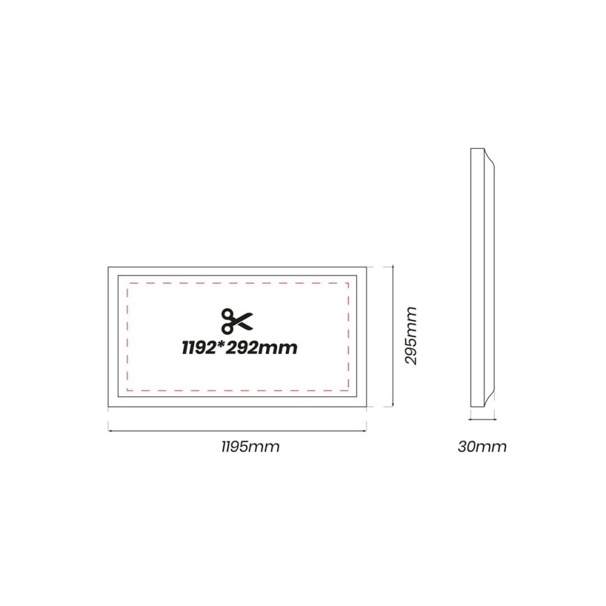LED Панел LED/48W/230V 4000K 120x30 см