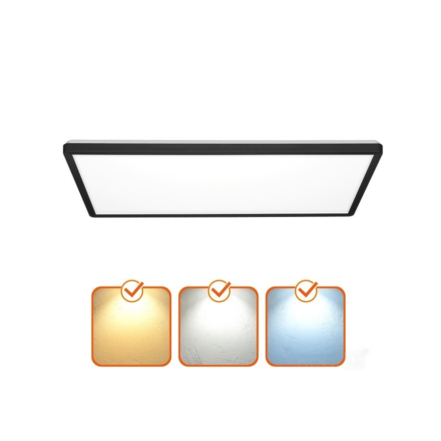 LED Плафониера NIVERA LED/32W/230V IP54 3000/4000/6000K 29,5x59,5 см черна