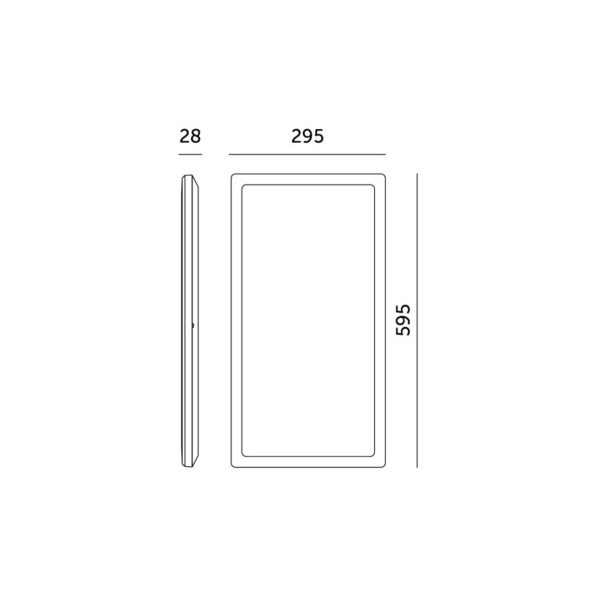LED Плафониера NIVERA LED/32W/230V IP54 3000/4000/6000K 29,5x59,5 см черна