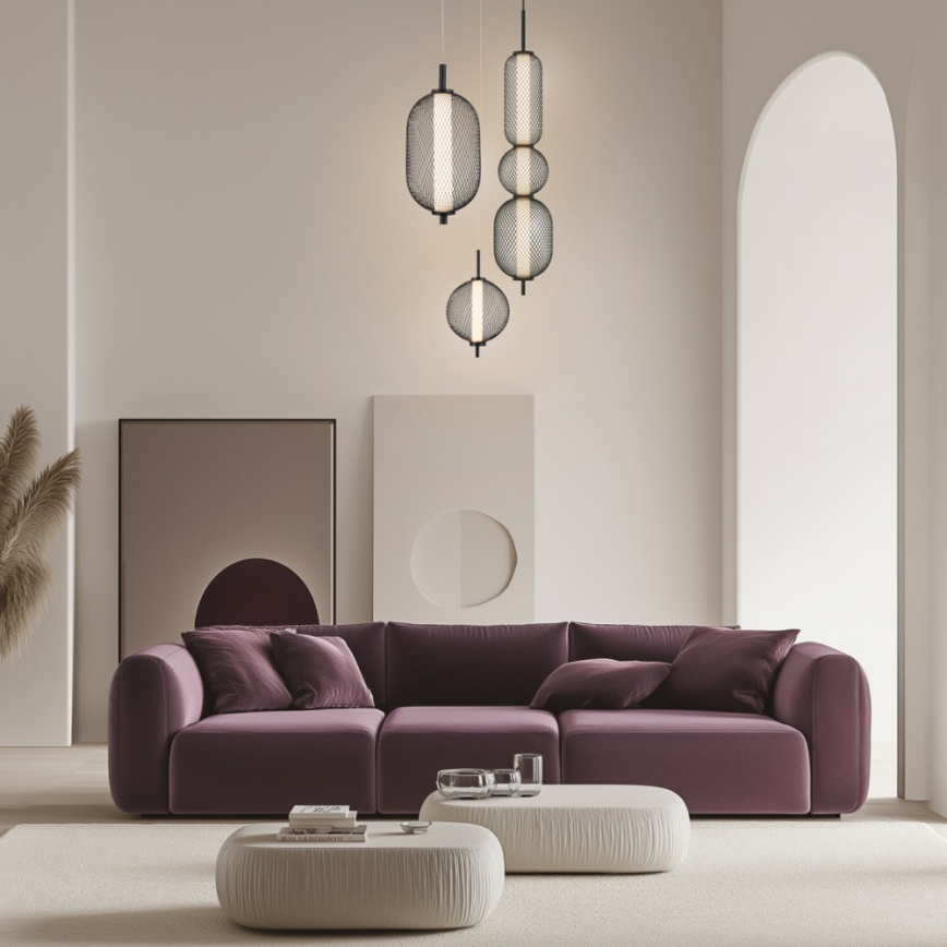 LED пендант на кабел PUMA LED/15W/230V Ø 14 см черен