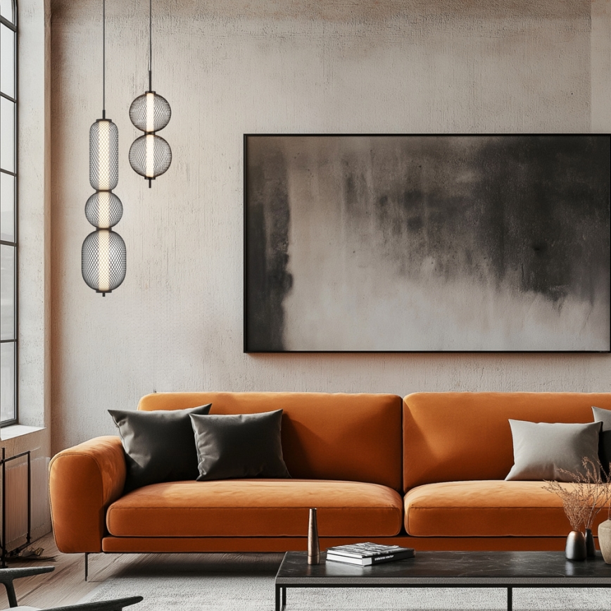 LED пендант на кабел PUMA LED/15W/230V Ø 14 см черен