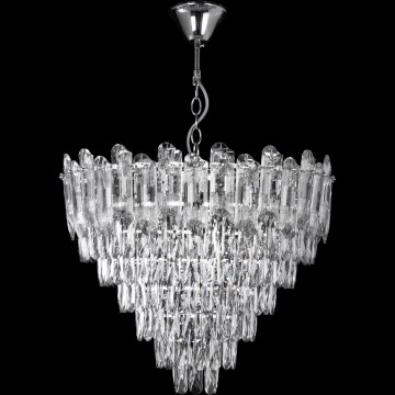 LED Пендел 11xE27/60W/230V + 7xLED/6W Ø 60 см лъскав хром