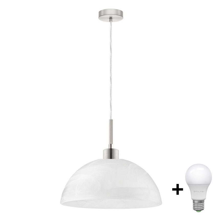 LED Пендел 1xE27/60W/230V бял