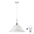 LED Пендел 1xE27/60W/230V бял